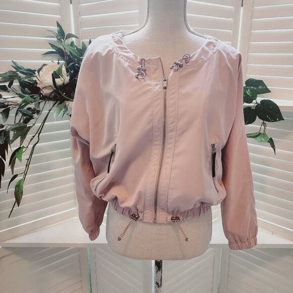 ATHLETA CREAM ZIP UP DRAW WAIST JACKET SIZE XS - Picture 1 of 6